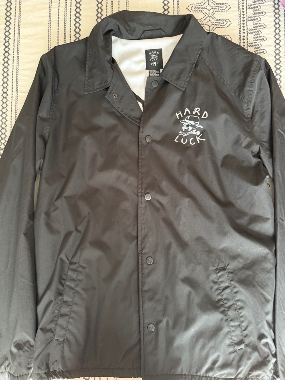 Men's Black Hard Luck Heavy Windbreaker Jacket